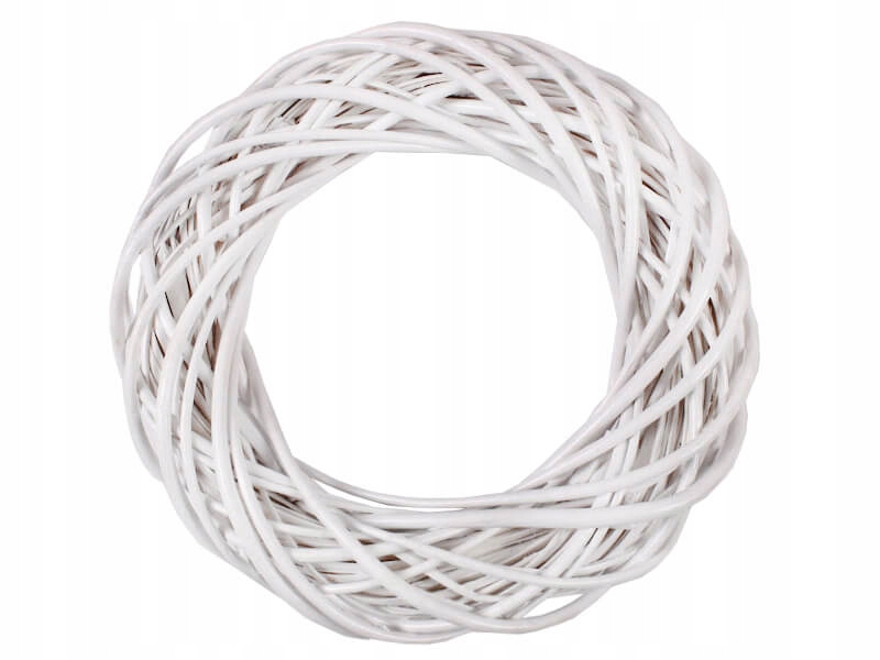 Wianek wiklinowy koło wiklina Rattan biały 30cm