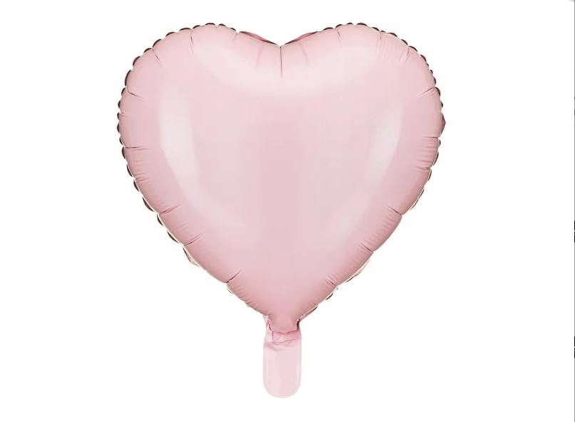 Balon foliowy foliowe SERCE jasny pudrowy róż RÓŻOWY , hel, powietrze 45 cm