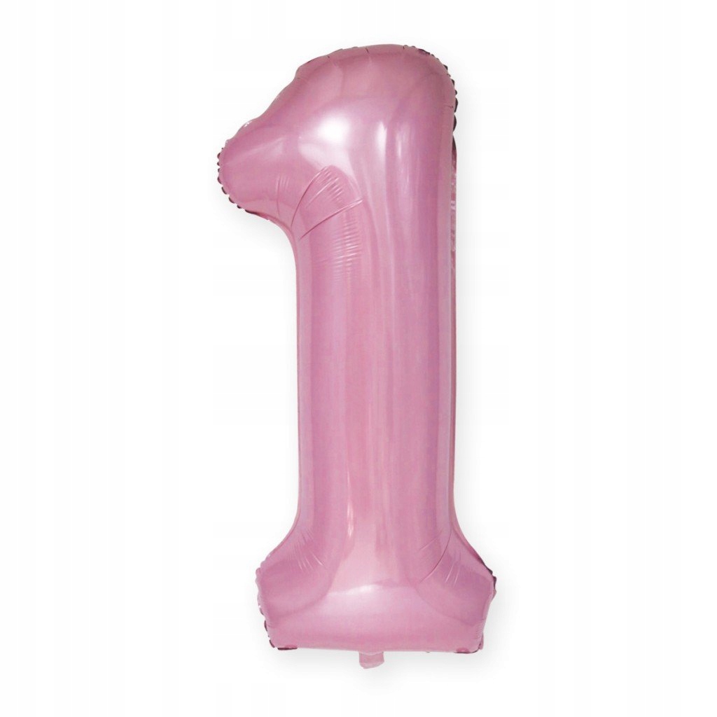 Balon foliowy 86 cm CYFRA różowa 1 HEL pudrowy róż