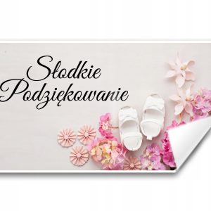 Podziękowania naklejki na ciasto Chrzest 20szt