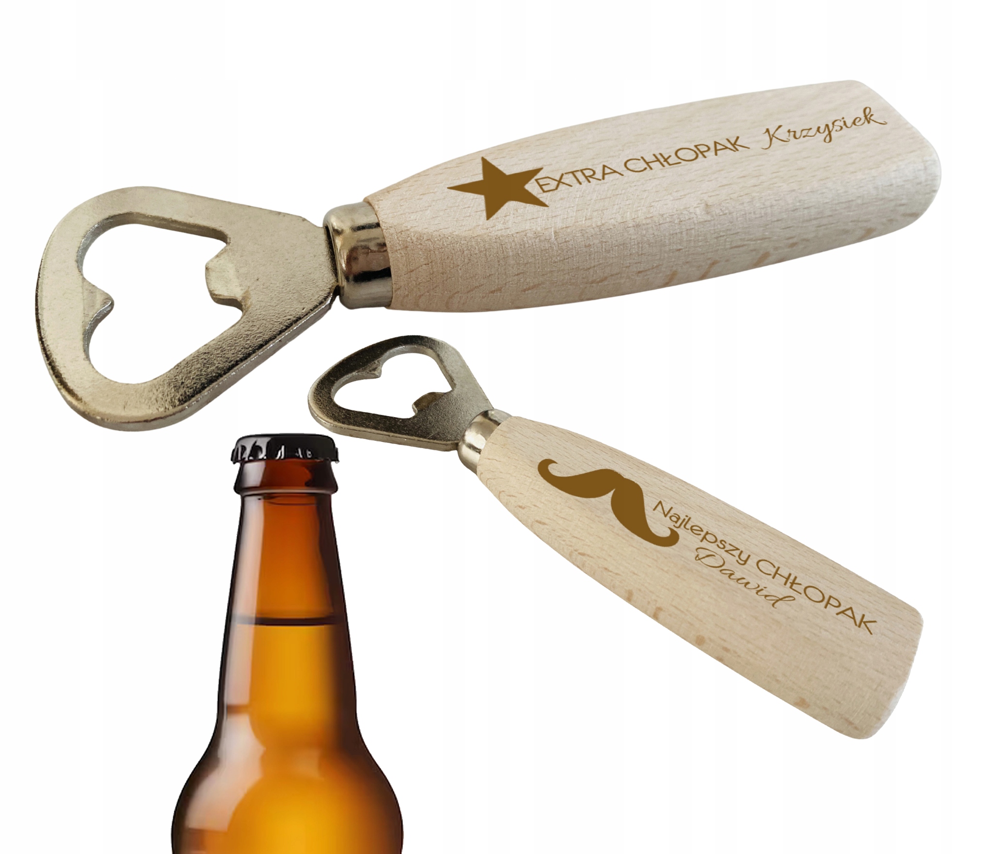 PREZENT upominek na Dzień CHŁOPAKA OTWIERACZ do piwa butelek z GRAWEREM