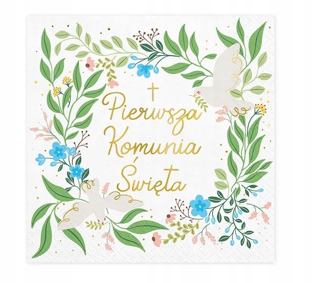 Serwetki KOMUNIA Święta serwety 20szt chusteczki