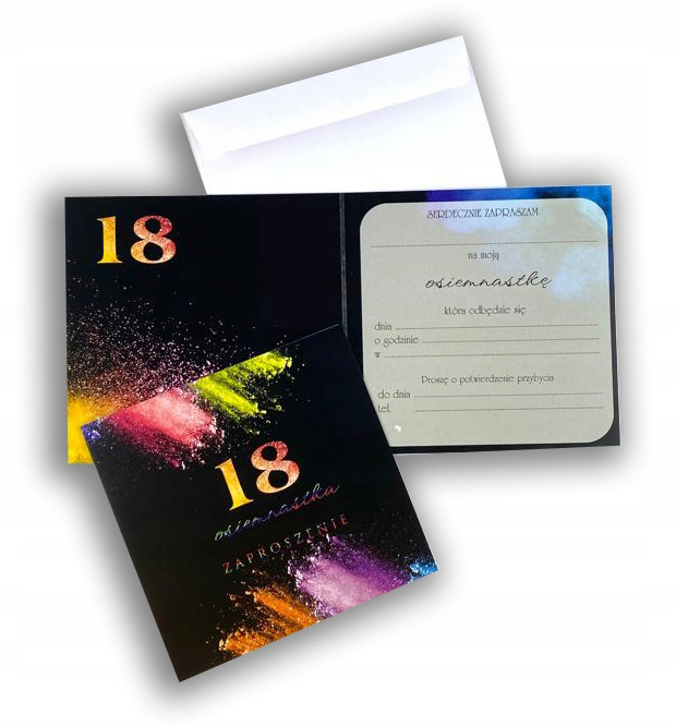 Zaproszenia na 18 URODZINY osiemnastkę zaproszenia + koperta SPRING FLOWER