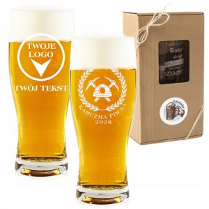 KUFEL SZKLANKA na KARCZMĘ piwną BIESIADĘ GWARKI Twoje LOGO GRAWEROWANY