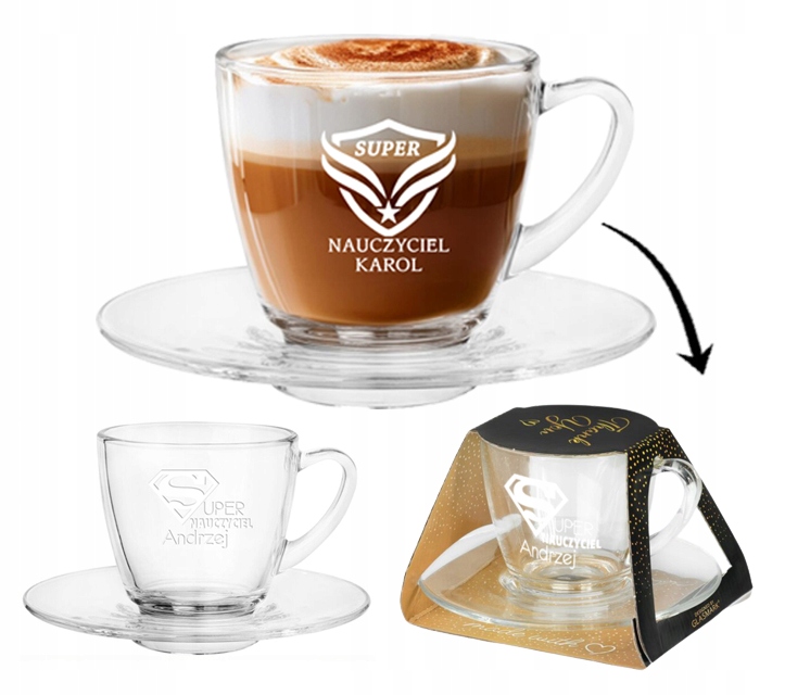 PREZENT upominek z okazji na DZIEŃ NAUCZYCIELA FILIŻANKA z grawerem WZORY