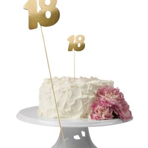 TOPPER na tort 18 ZŁOTY OSIEMNASTKA liczba 18 URODZINY dekoracja błyszczący