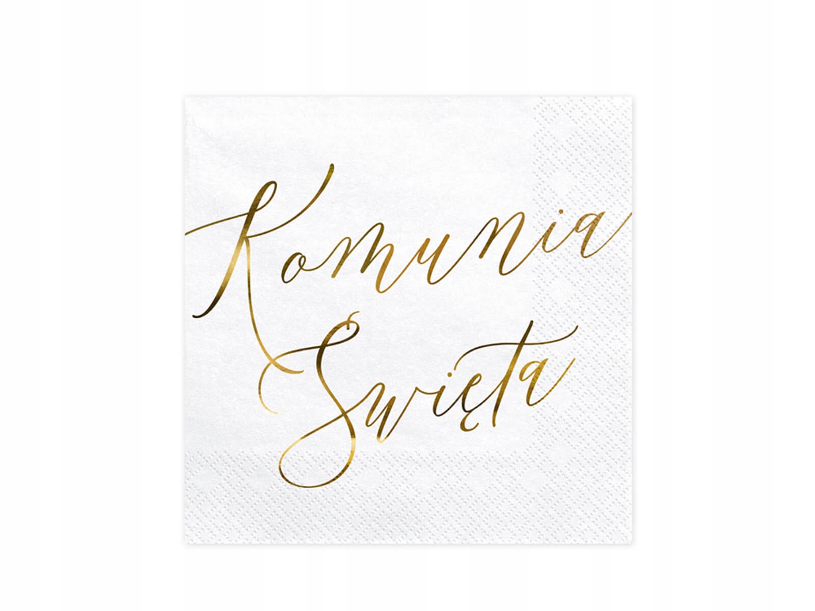 Serwetki Komunia Święta białe 20 sztuk Serweta złoty napis