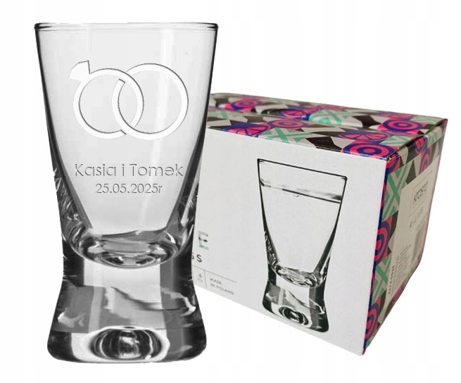 100 x KIELISZEK do wódki grawer WINIETKA pamiątka ślub wesele urodziny imieniny prezent