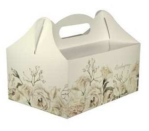 Pudełko na ciasto weselne pudełka tekturowe WZÓR KREMOWY