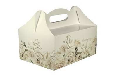 Pudełko na ciasto weselne pudełka tekturowe WZÓR KREMOWY