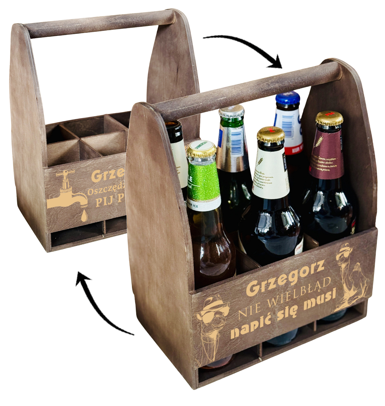 SKRZYNKA nosidło na PIWO PREZENT 18 30 40 50 60 70 80 urodziny dla FACETA