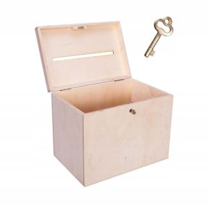 Pudełko skrzynka skrzynia na koperty drewniana EKO