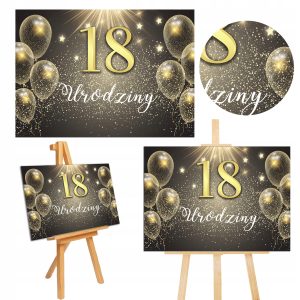 PLAKAT na 18-stkę plansza urodzinowa powitalna na imprezę
