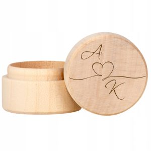 Skrzynka okrągła szkatułka pod na obrączki EKO