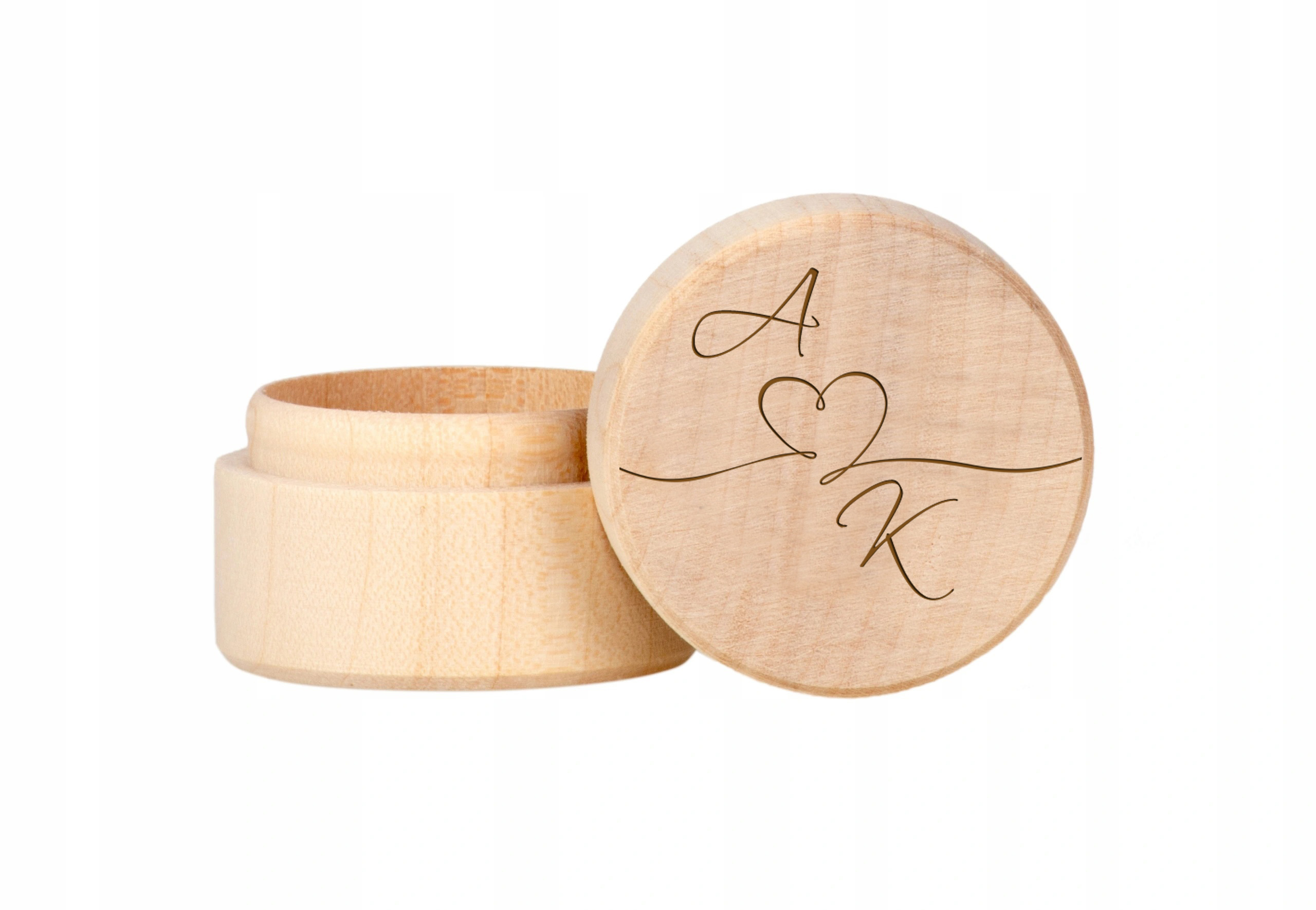 Skrzynka okrągła szkatułka pod na obrączki EKO