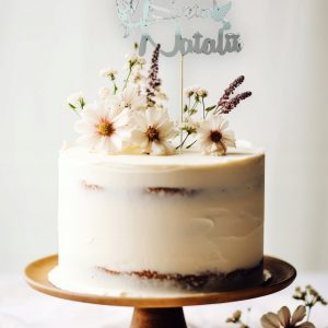 TOPPER toper lustrzany dekoracja na tort Pierwsza KOMUNIA Święta + IMIĘ sre