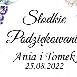 Etykiety naklejki na ciasto wesele weselne 100szt