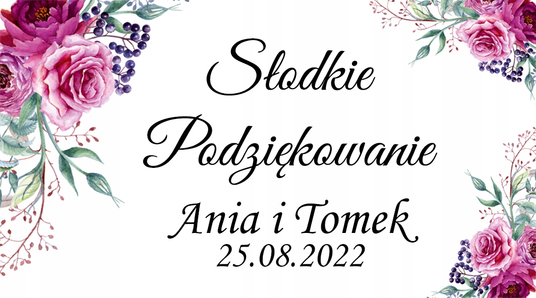 Etykiety naklejki na ciasto wesele weselne 100szt