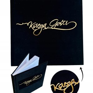 KSIĘGA GOŚCI weselnych WELUROWA czarna album BIAŁE KARTKI PAMIĄTKA ŚLUBU