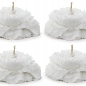 Świeca pływająca piwonia dekoracyjna 8cm parafinowa PartyDeco 4 szt.