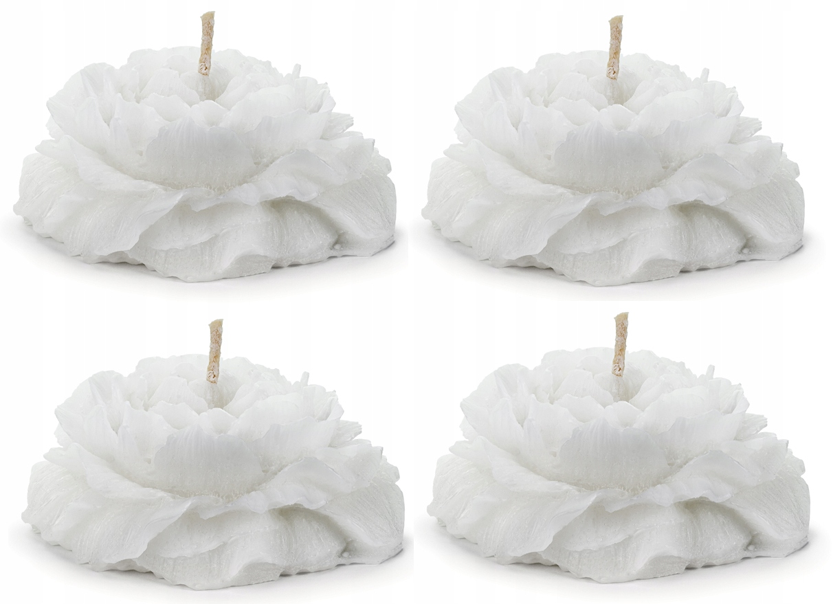 Świeca pływająca piwonia dekoracyjna 8cm parafinowa PartyDeco 4 szt.