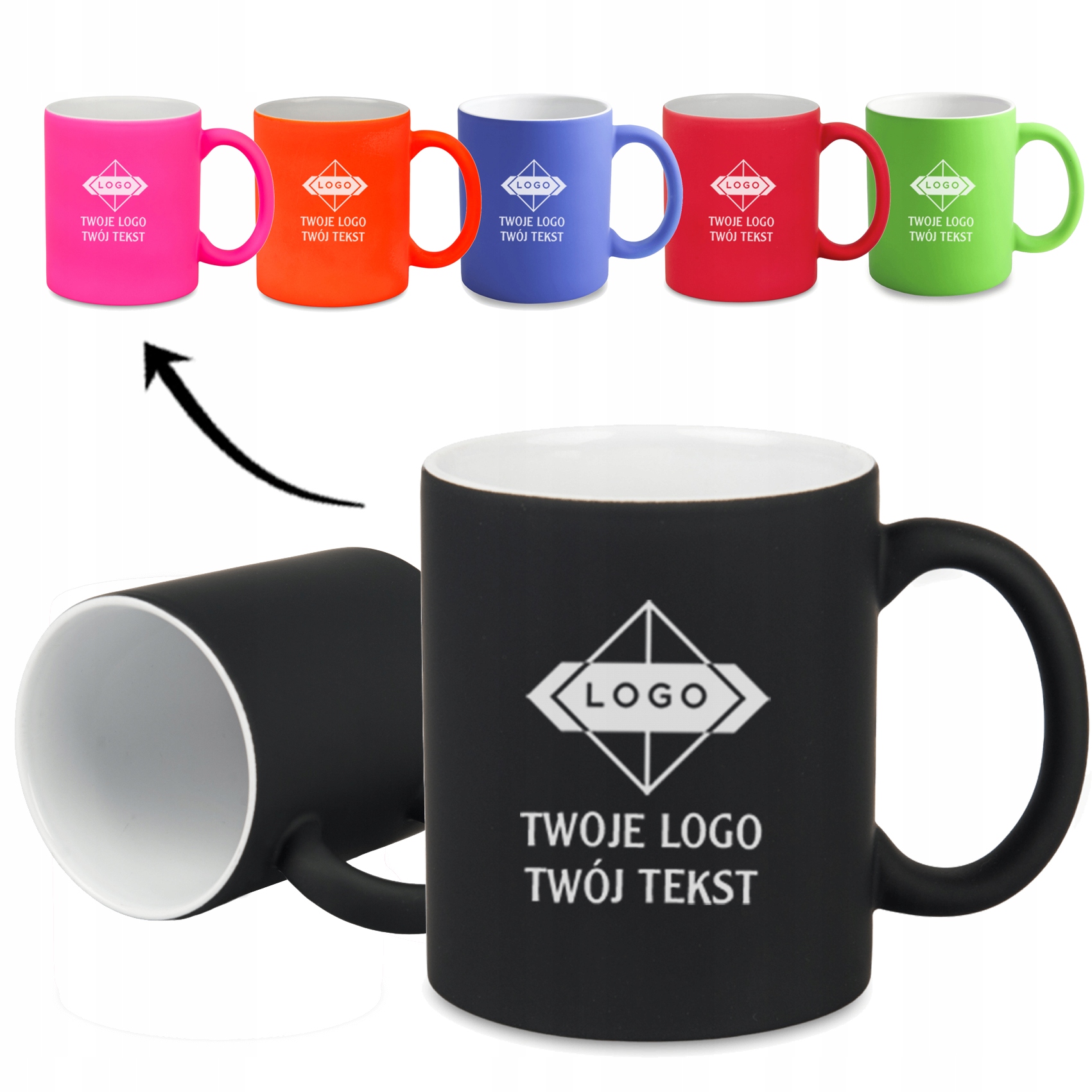 KUBKI REKLAMOWE GRAWER KUBEK z TWOIM LOGO kolory do WYBORU
