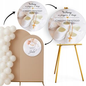 PLAKAT POWITALNY tablica na CHRZEST ŚWIĘTY na sztalugę ściankę OKRĄGŁA DUŻA