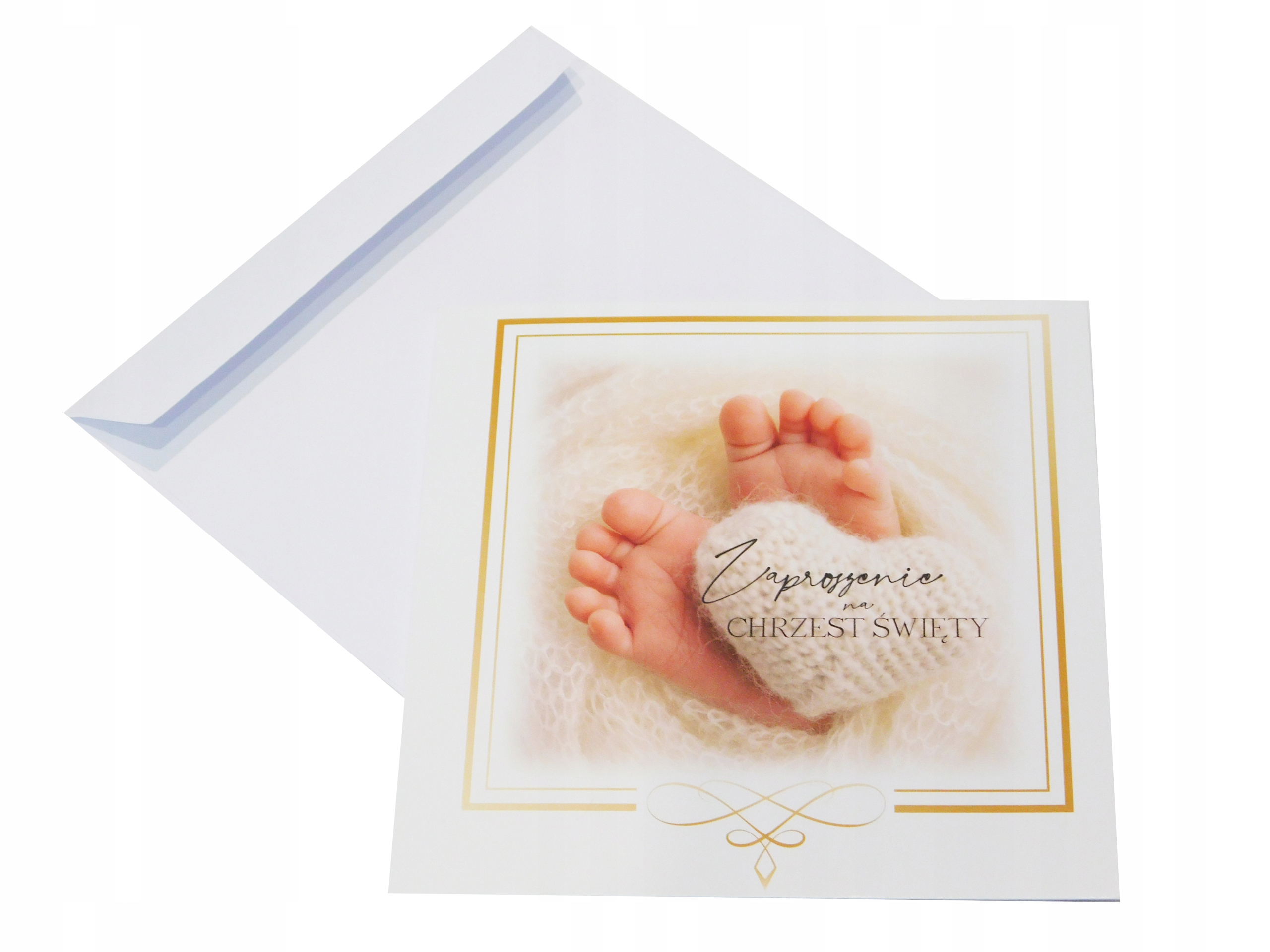 Zaproszenia na Chrzest Święty Chrzciny 5szt STÓPKI