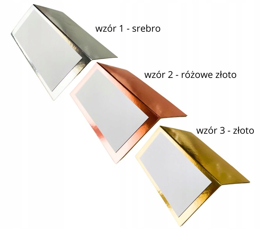 Winietki wizytówki na stół wesele ślub chrzest komunia 10 szt puste złote