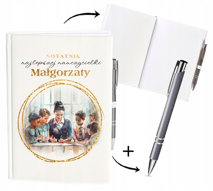 NOATANIK notes + DŁUGOPIS PREZENT na DZIEŃ dla NAUCZYCIELA upominek NADRUK