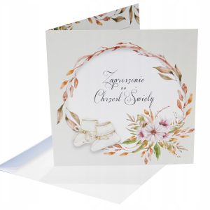 Zaproszenia na Chrzest Święty Chrzciny 5szt BOHO