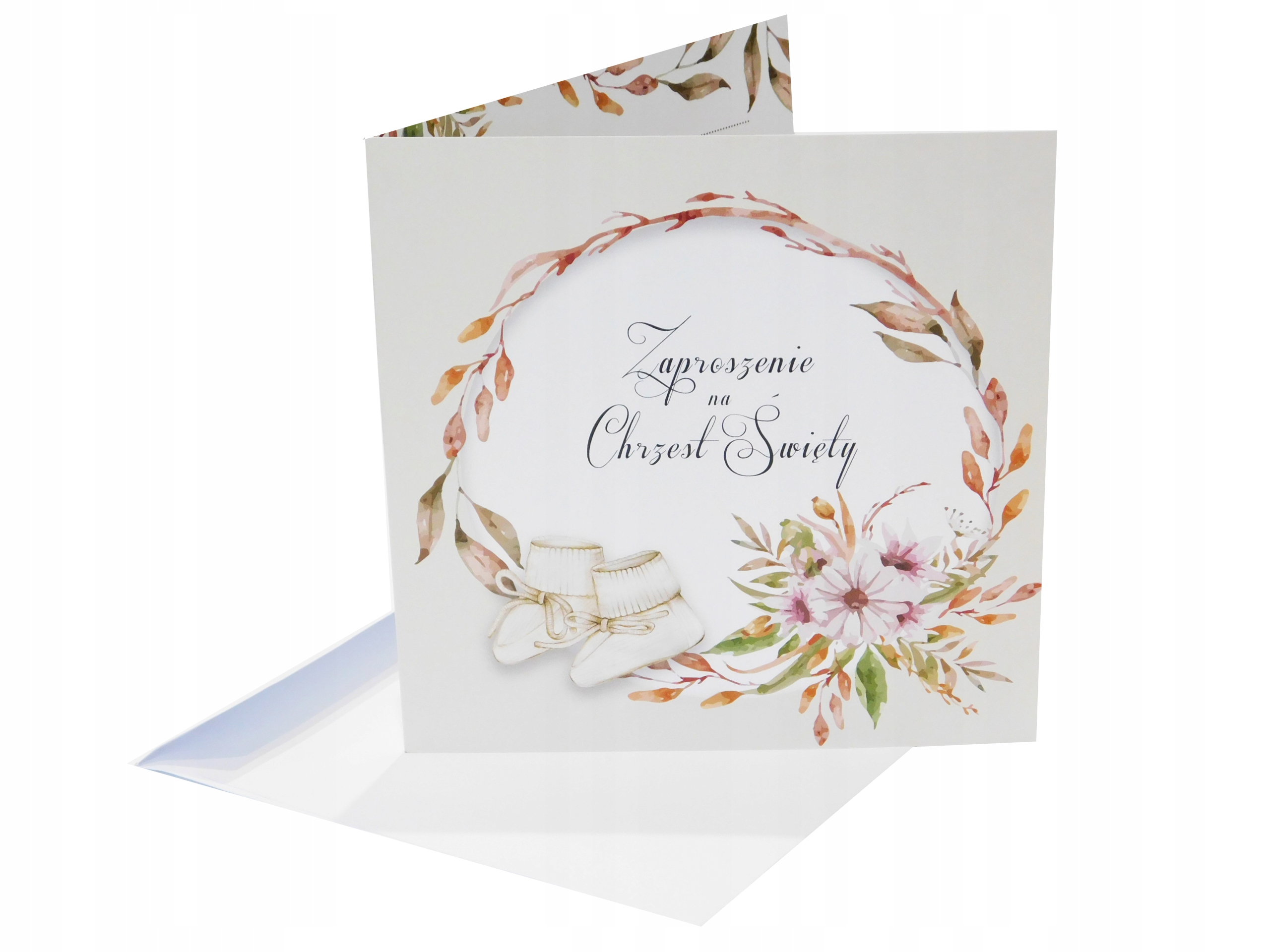Zaproszenia na Chrzest Święty Chrzciny 5szt BOHO
