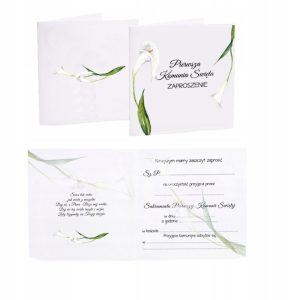 ZAPROSZENIE zaproszenia na Komunię KOMUNIJNE 5szt