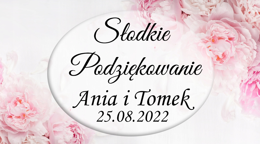 Etykiety naklejki na ciasto wesele ślub Z IMIONAMI