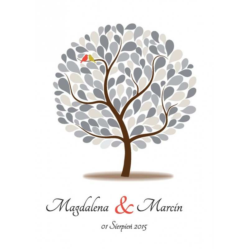 Drzewo plakat księga gości na półtnie nadruk