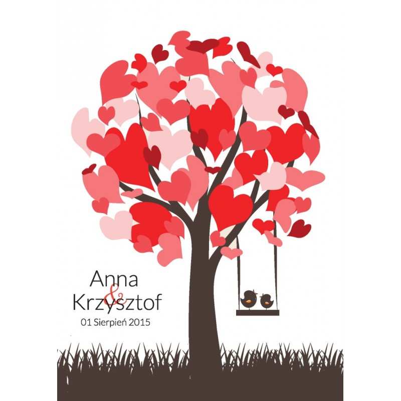 Drzewo plakat księga gości na półtnie nadruk