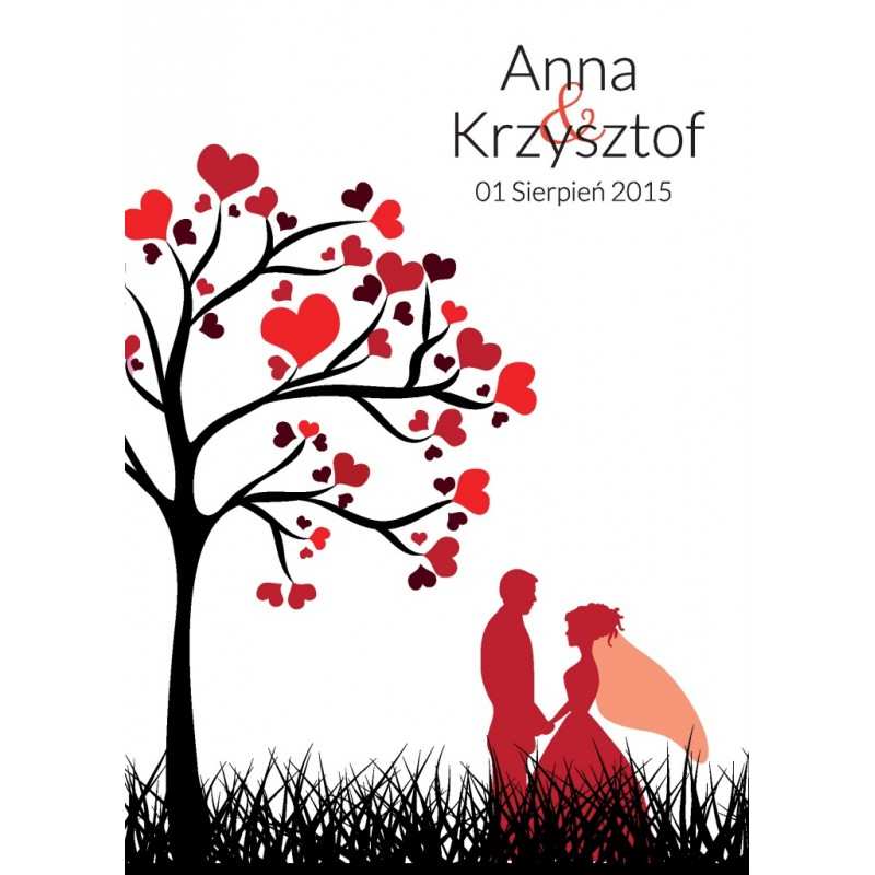 Drzewo plakat księga gości na półtnie nadruk