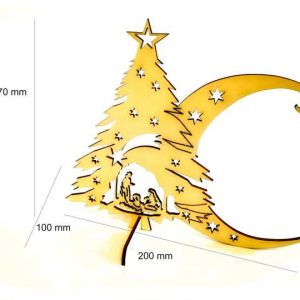 Drewniany stojak na bombkę Wzór SZOPKA
