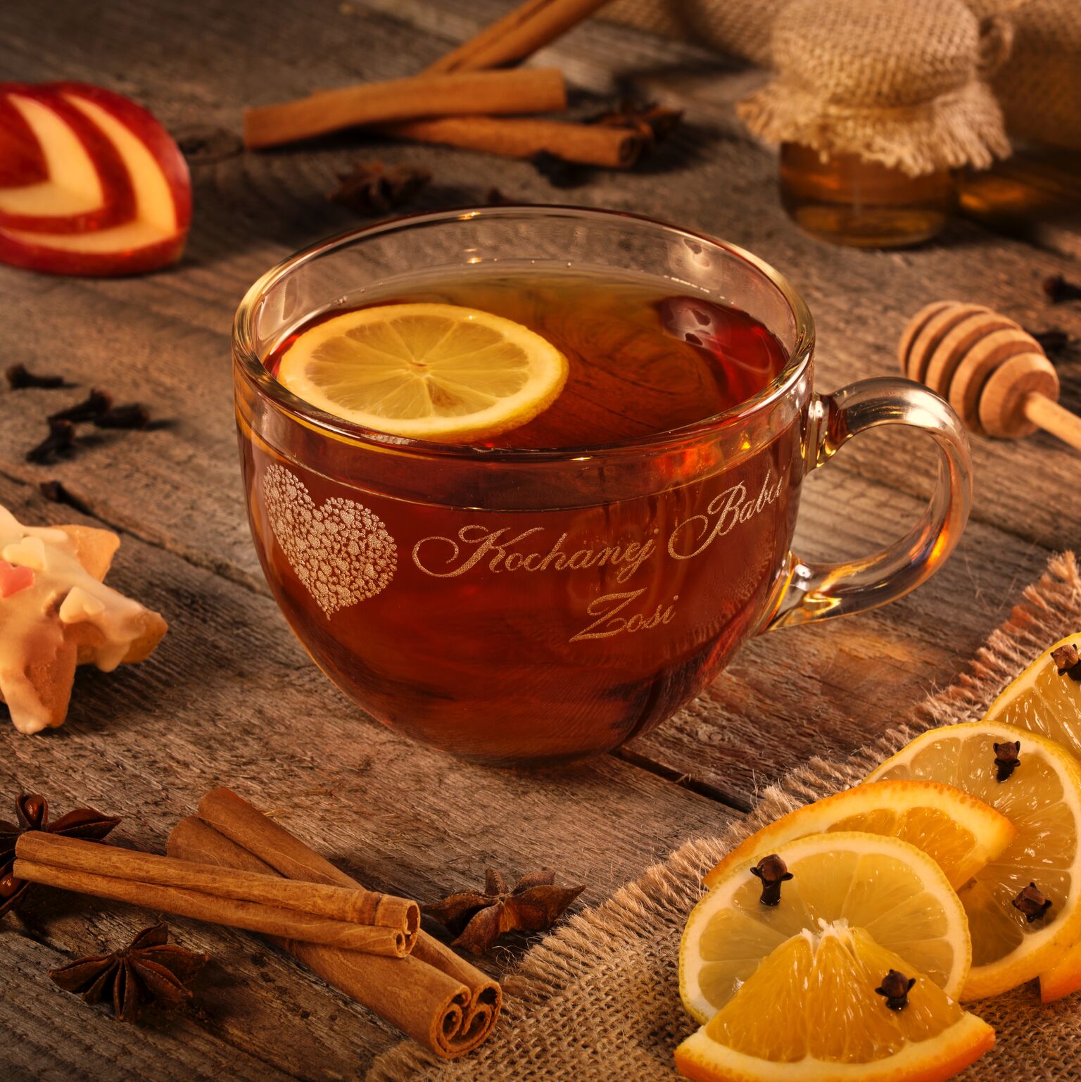 Filiżanka KUBEK szklany DLA na Dzień Babci prezent dla dziadka imię