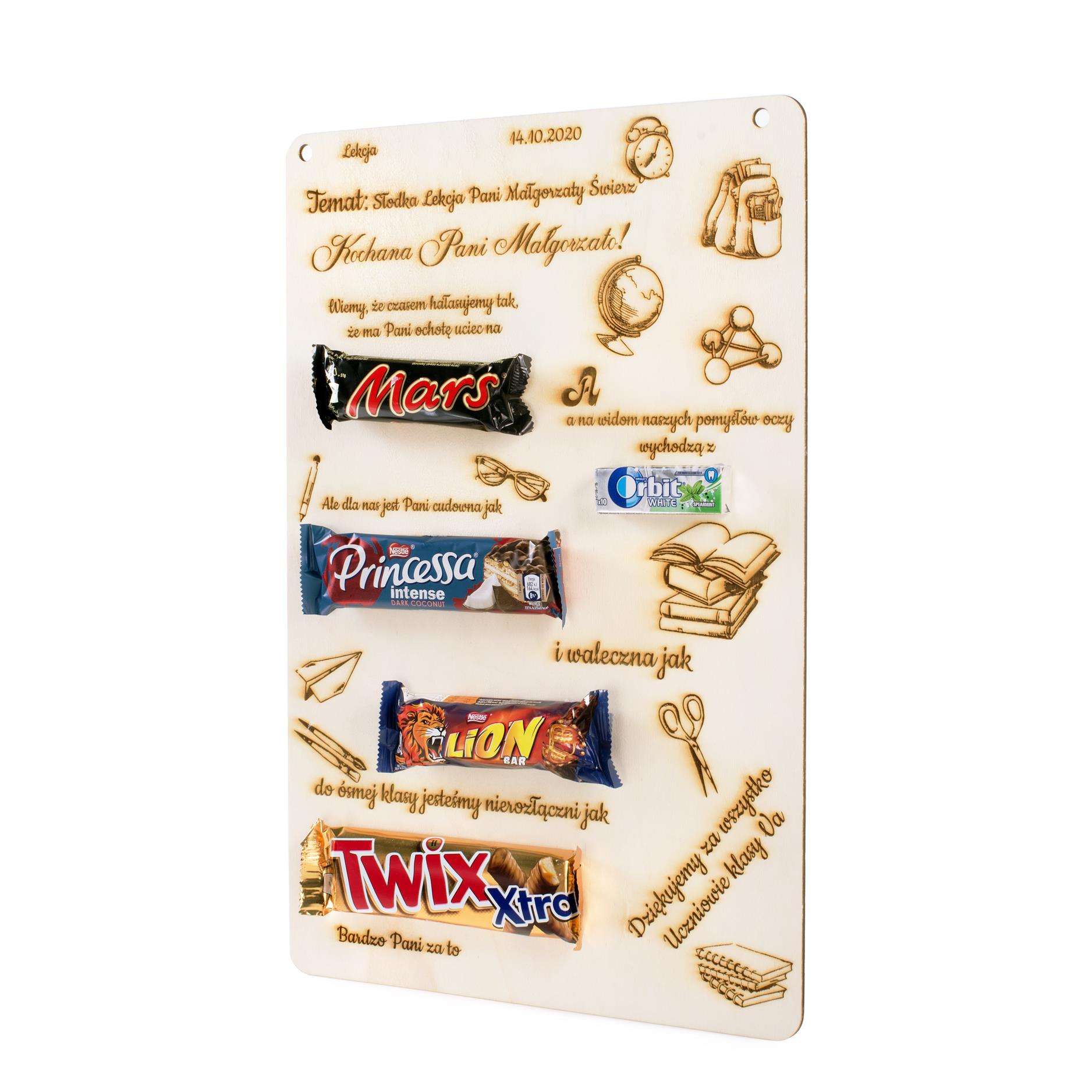 TABLICZKA NA ZAKOŃCZENIE roku nauczyciela słodycze