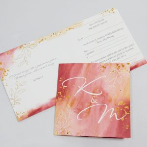 Zaproszenie na ślub - wzór 5 - czerwień ze złotem