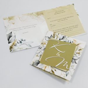 Rustykalne zaproszenie ślubne z delikatnym motywem kwiatowym