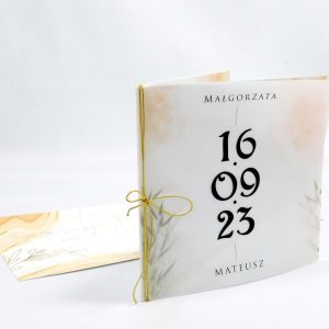 Dwa Serca, Jedna Droga – Zaproszenie Miłości ślubne model z kalką