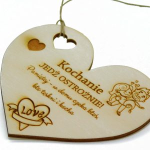 Brelok do auta z grawerem Kochanie Zwolnij