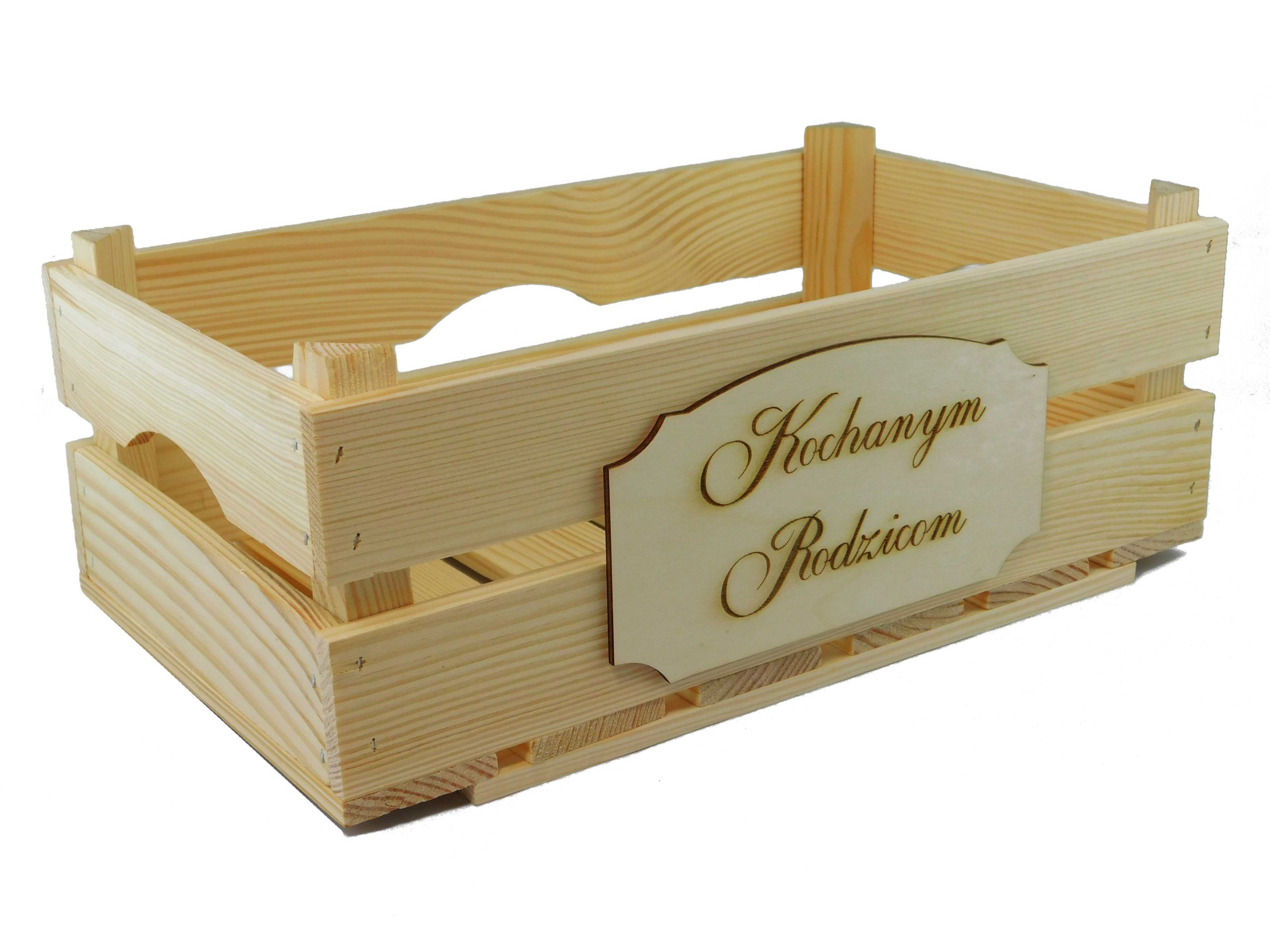 Skrzynka dla Rodziców drewniana, szlifowana