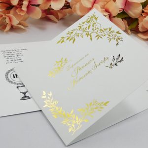 Zaproszenie komunijne dla dziewczynki lub chłopca wzór 6