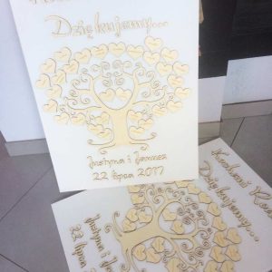 Podziękowania dla Rodziców drewniane drzewko z grawerem
