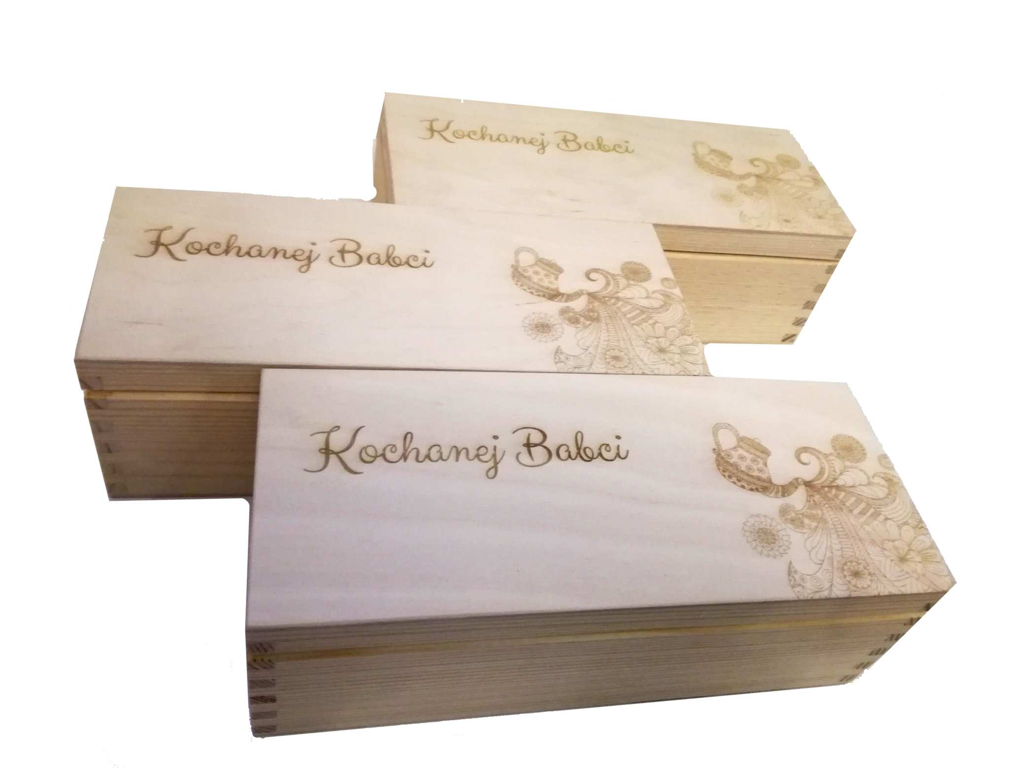 Skrzyneczka na herbatę DZIEŃ BABCI DZIADKA grawer