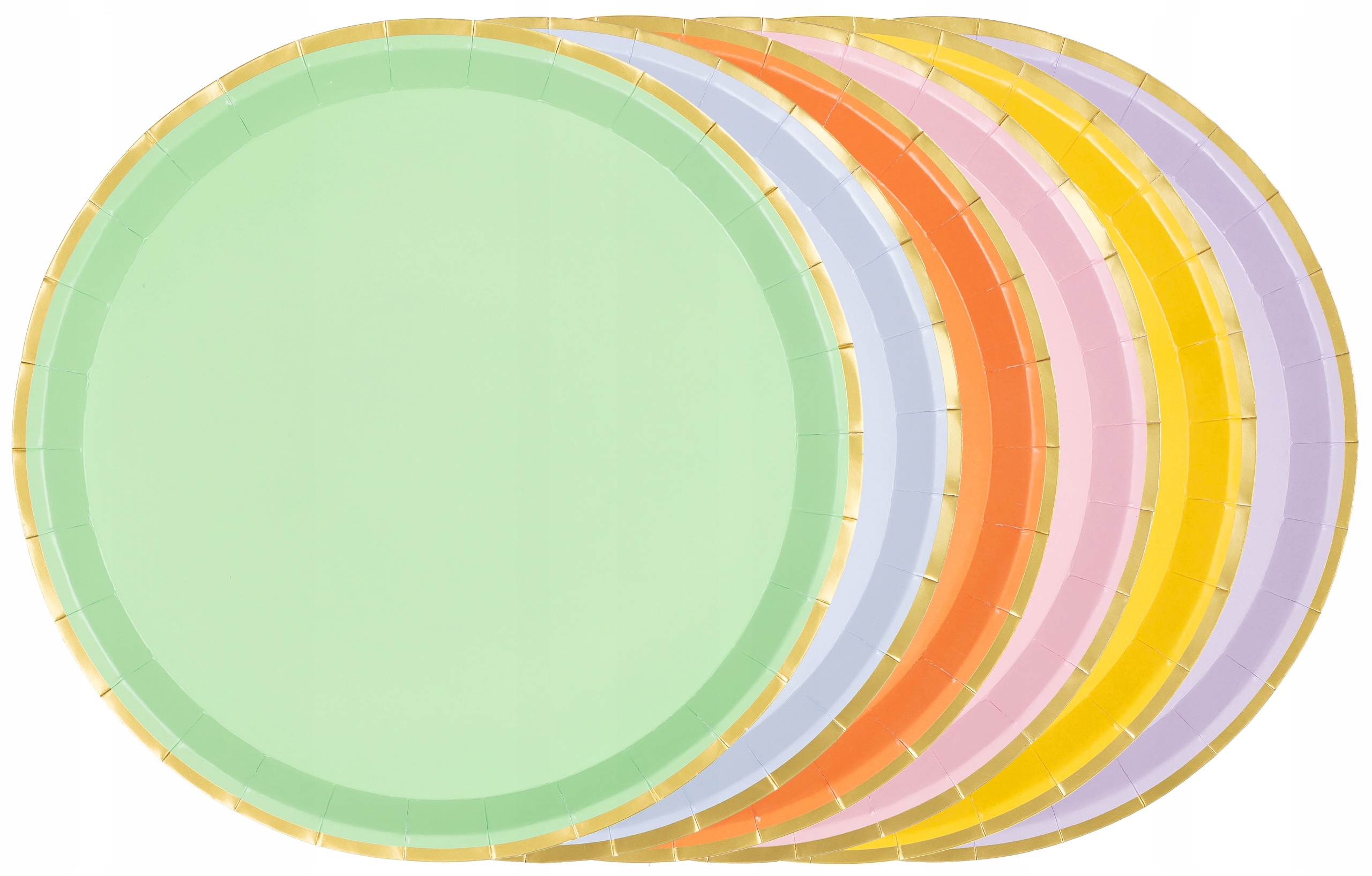 Talerzyki papierowe KOLOROWE PASTELOWE 6 KOLORÓW urodziny party MIX 6szt