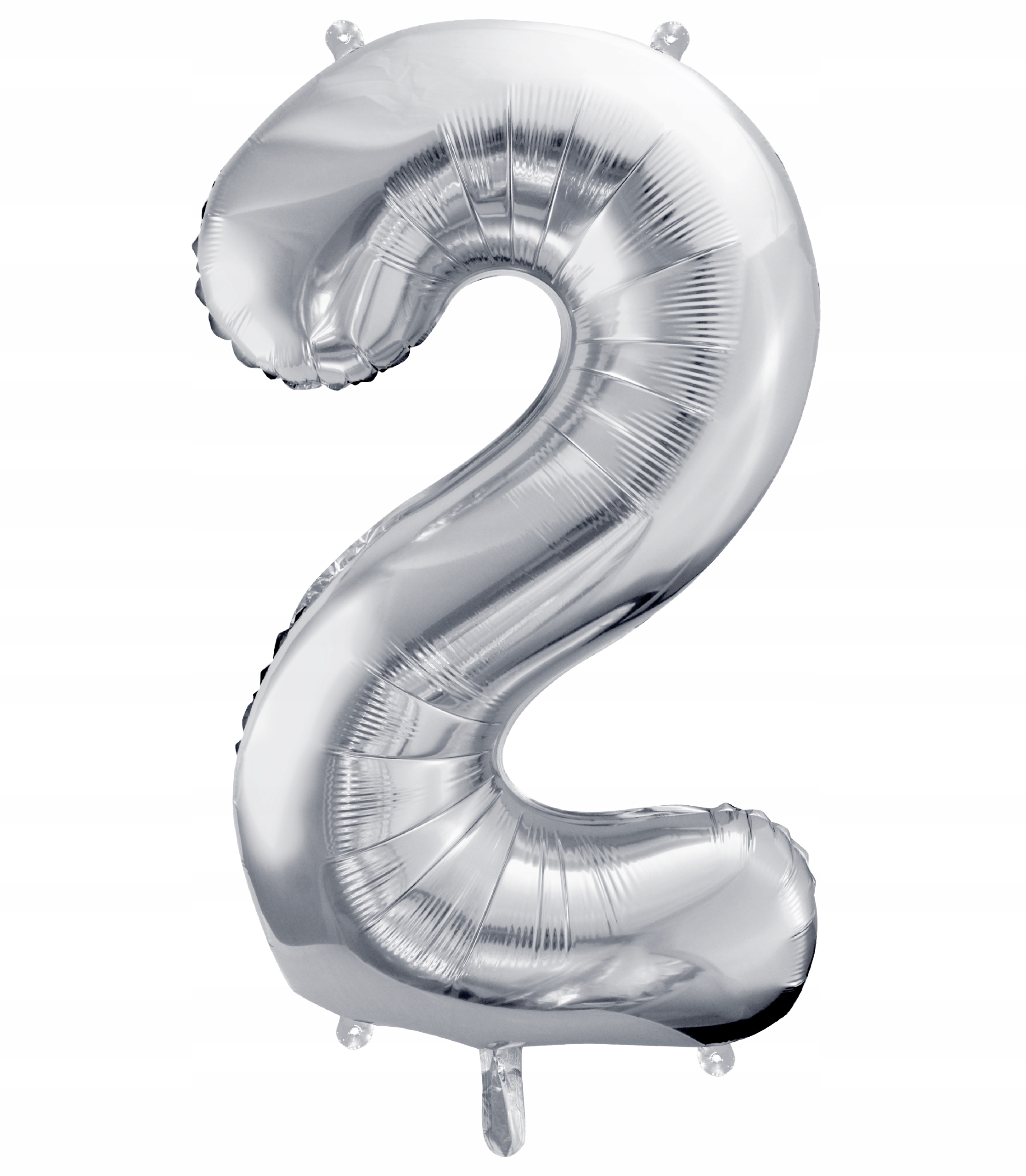 Balon foliowy Cyfra 2 86cm srebrny